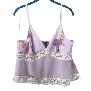 Wild Fable Y2K Large Babydoll Top Lace Trim Cami Floral Fairycore Whimsical Crop